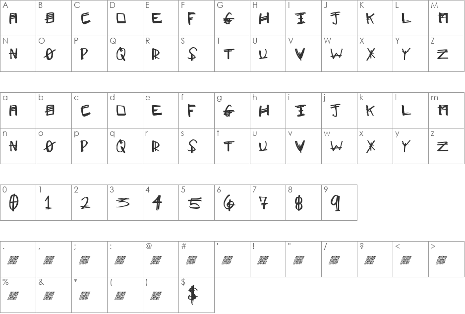 MajorClue font character map preview