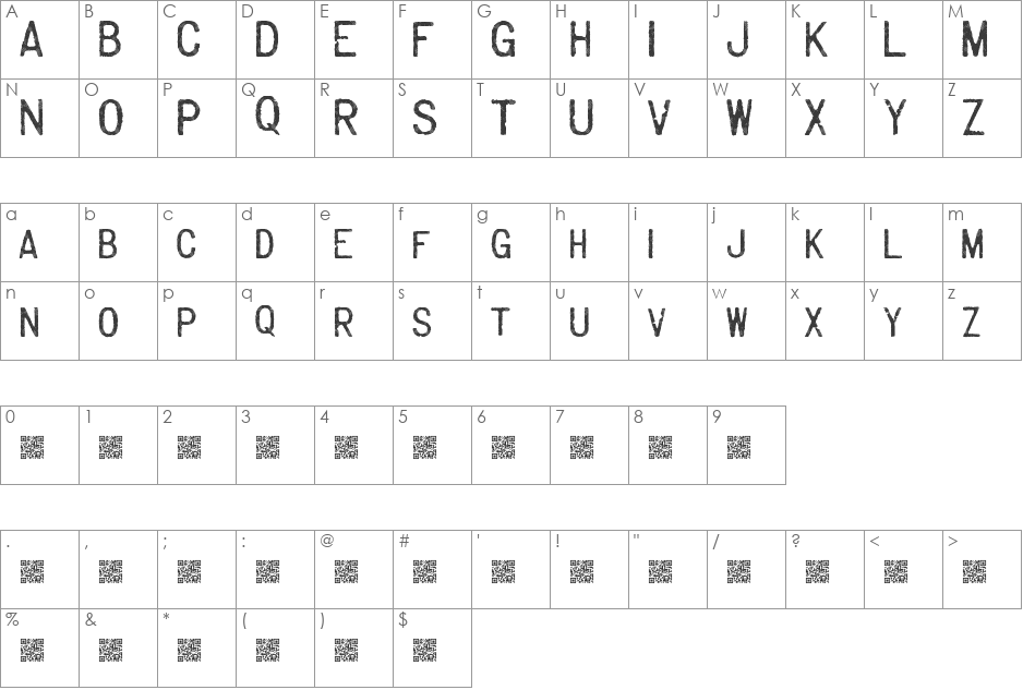 MajorLabel font character map preview