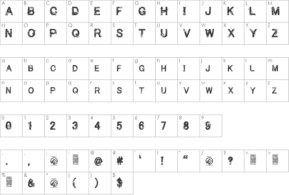 Make them SuffeR font character map preview