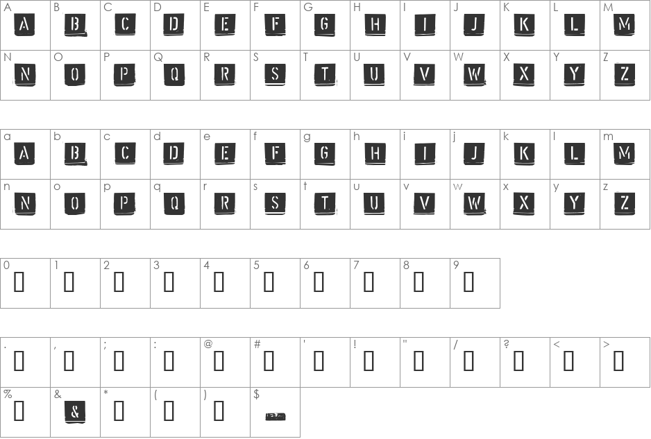 Malermeister font character map preview