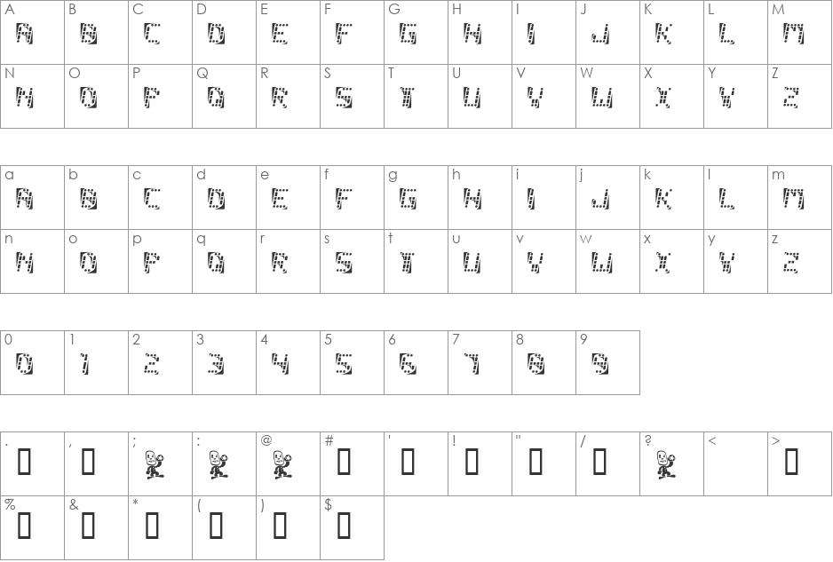 malfunction font character map preview