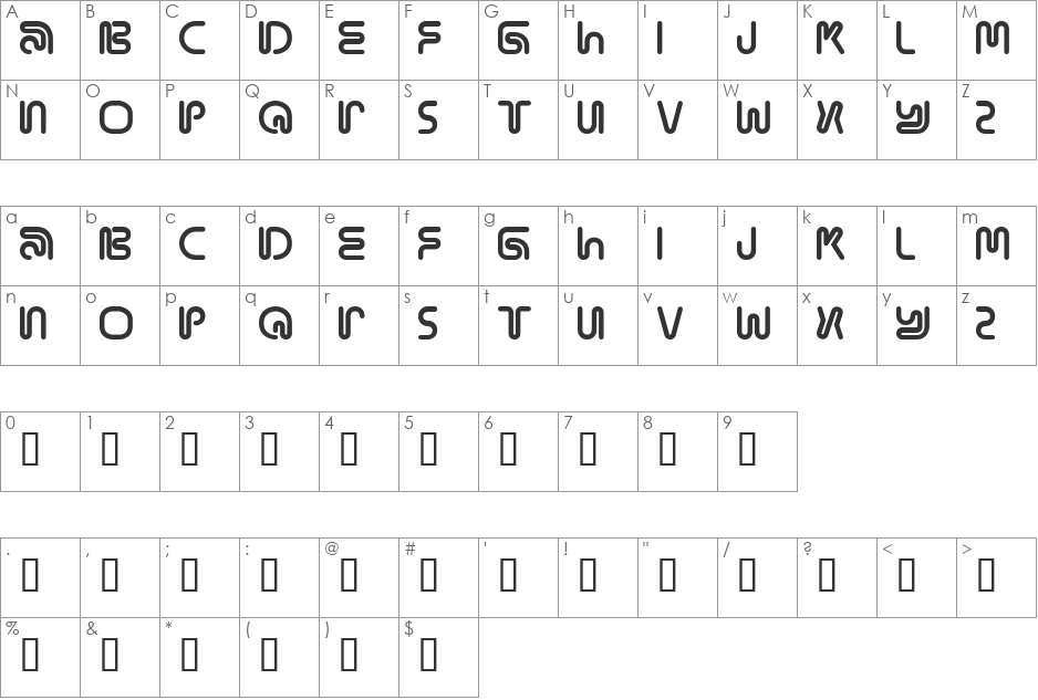 MamaRound font character map preview