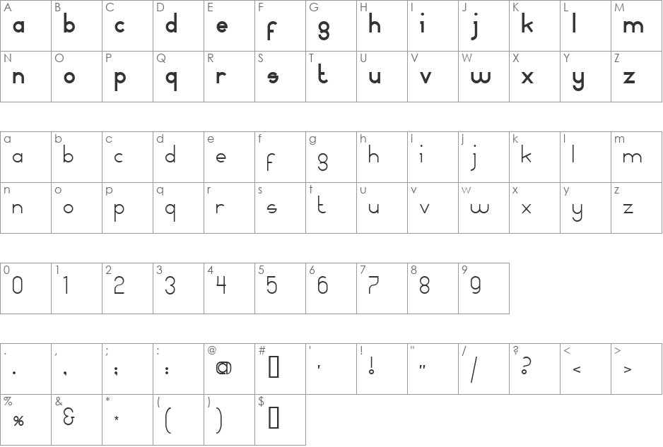 MammaGamma font character map preview