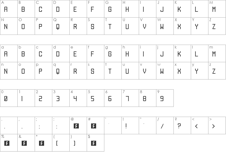 MANGOSTEEN font character map preview