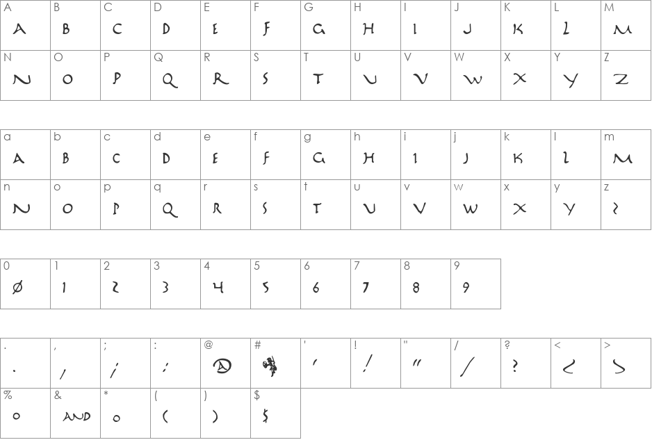 Marathon II font character map preview