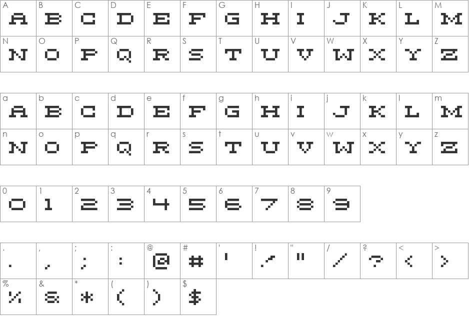 Marietta Five font character map preview