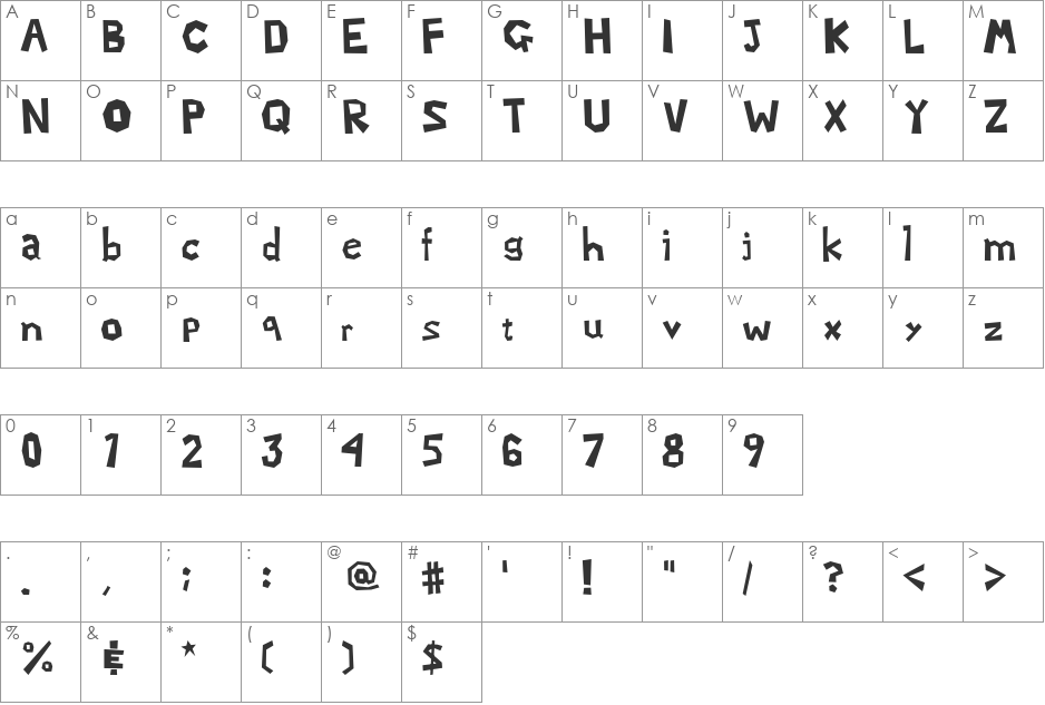 MarioLuigi2 font character map preview