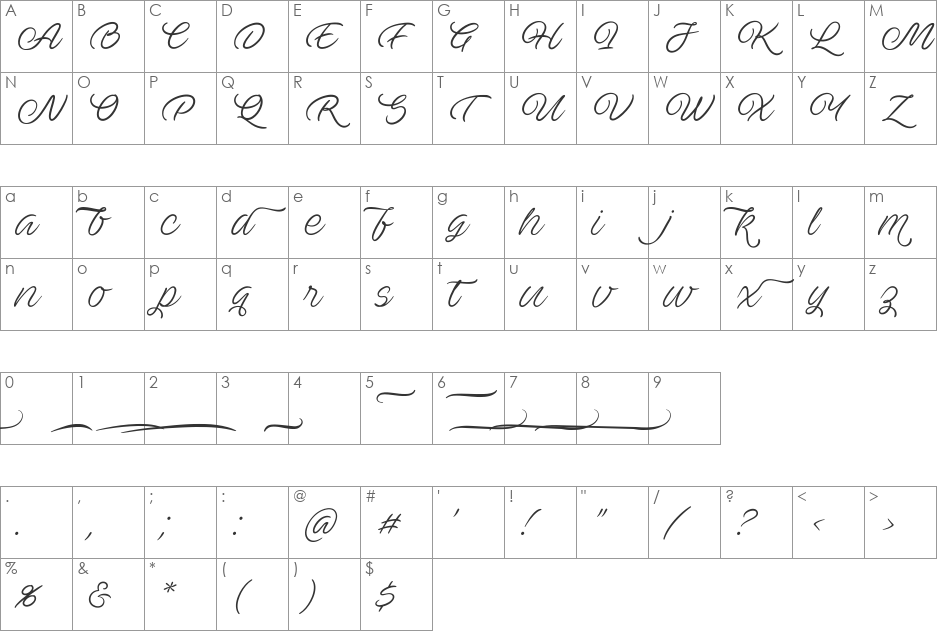 Ave Utan PERSONAL USE ONLY font character map preview