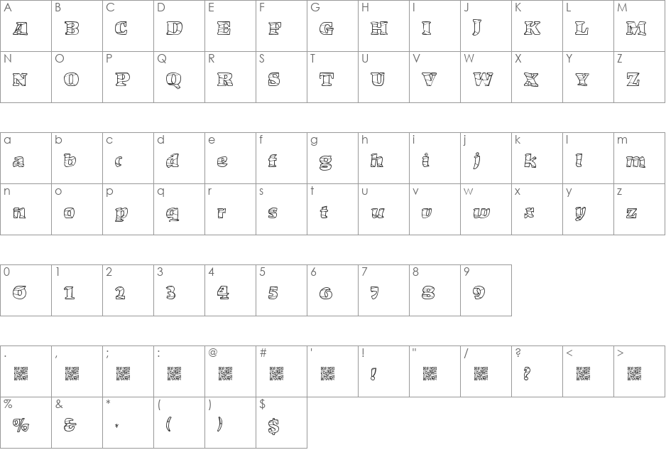 MarketCrash font character map preview