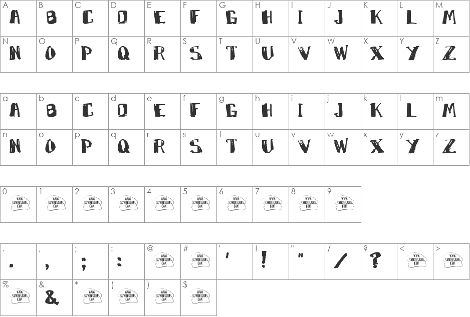 Marko font character map preview