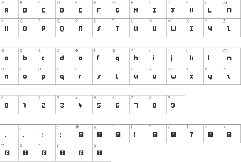 marshmallow_fat font character map preview