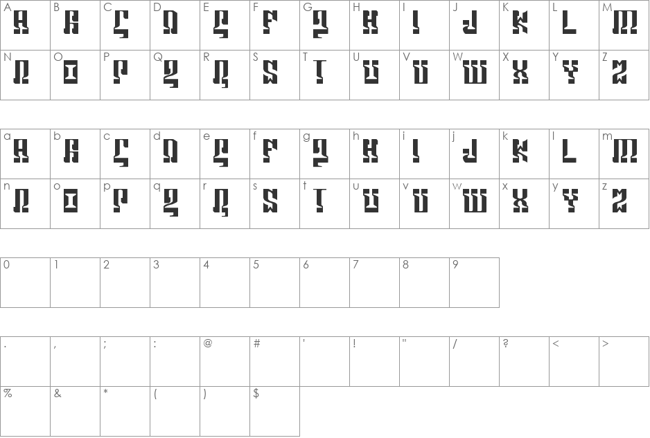 MARSHOSBN font character map preview