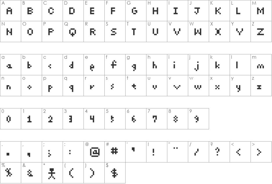 MARUCHIBI font character map preview
