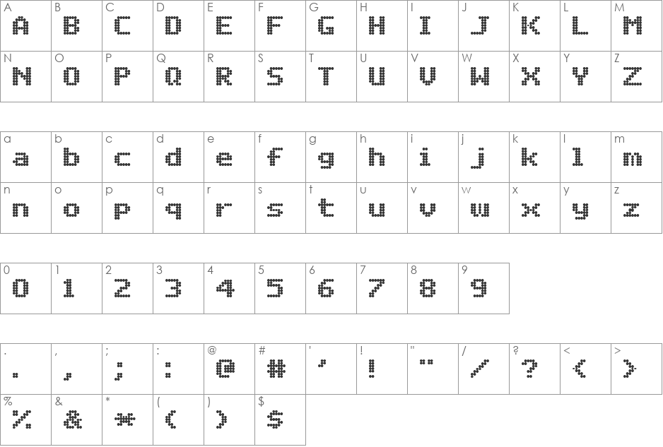 Matrix Complex NC font character map preview