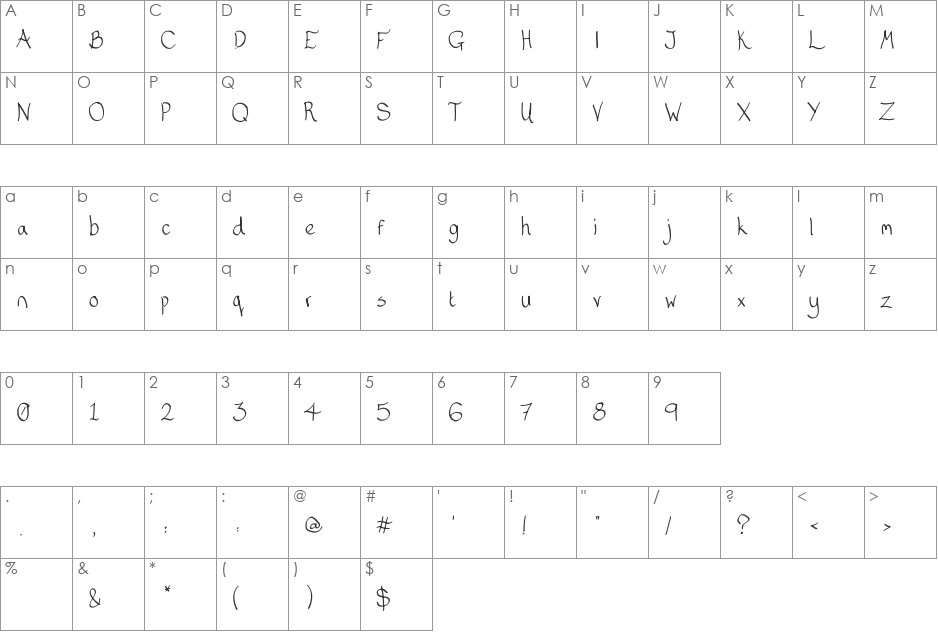 Matt Serif font character map preview