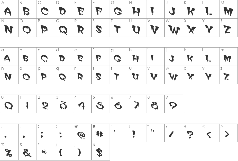MATTEROFFACT font character map preview