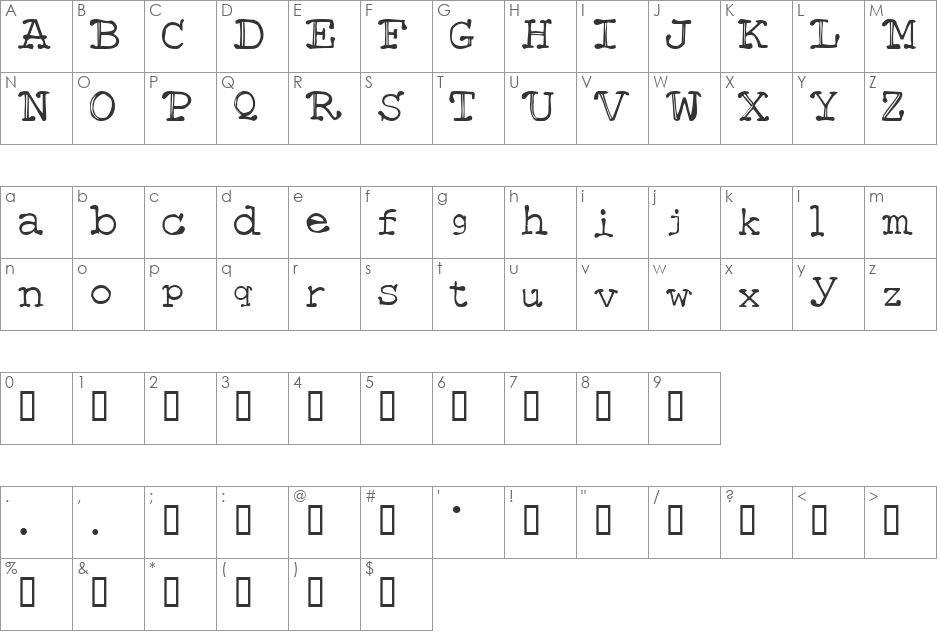 Mattfont font character map preview