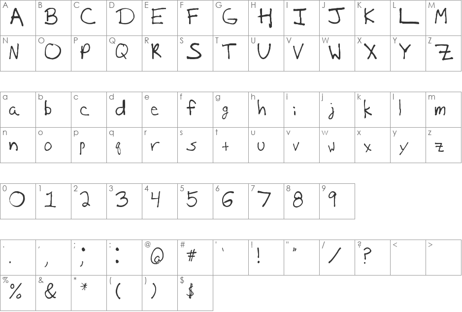 Mattrified Print font character map preview