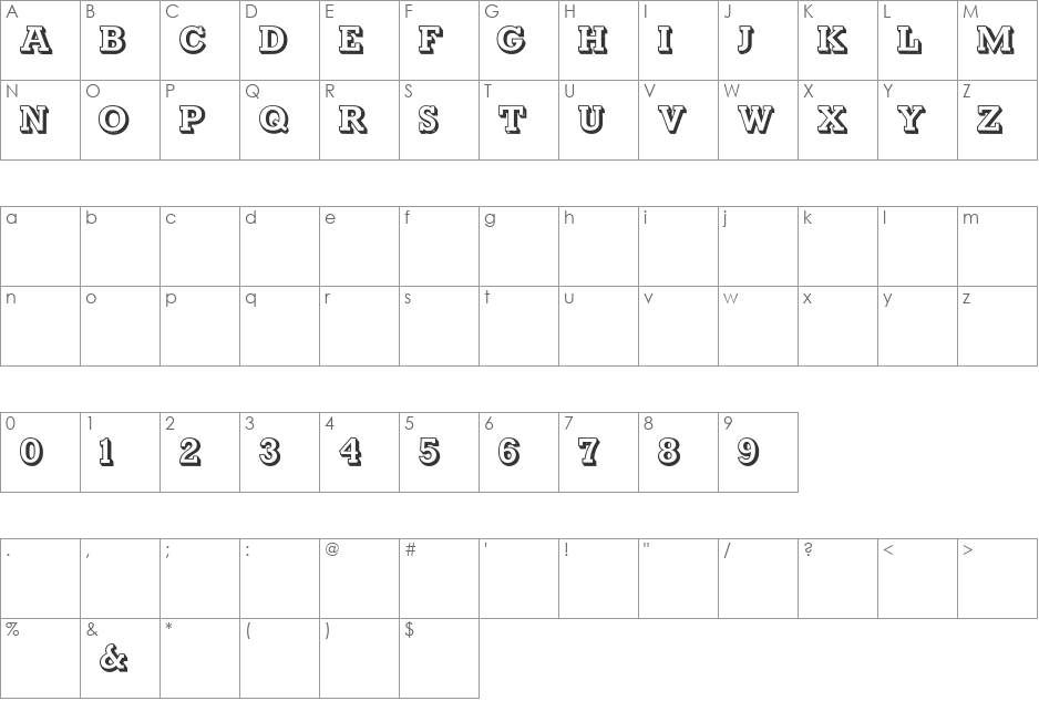 Max Openface font character map preview