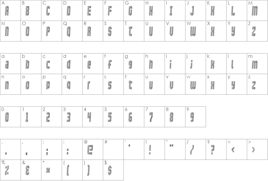 Maximum Security font character map preview