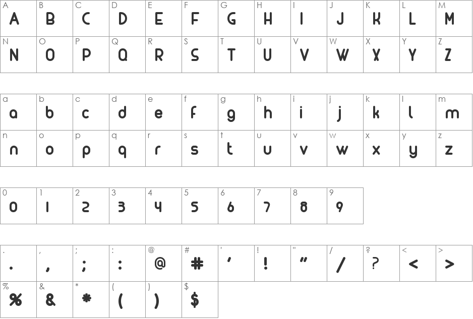 MAXWELL REGULAR font character map preview