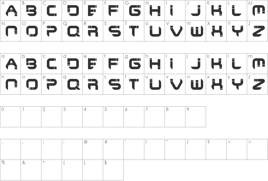 Maya Culpa font character map preview