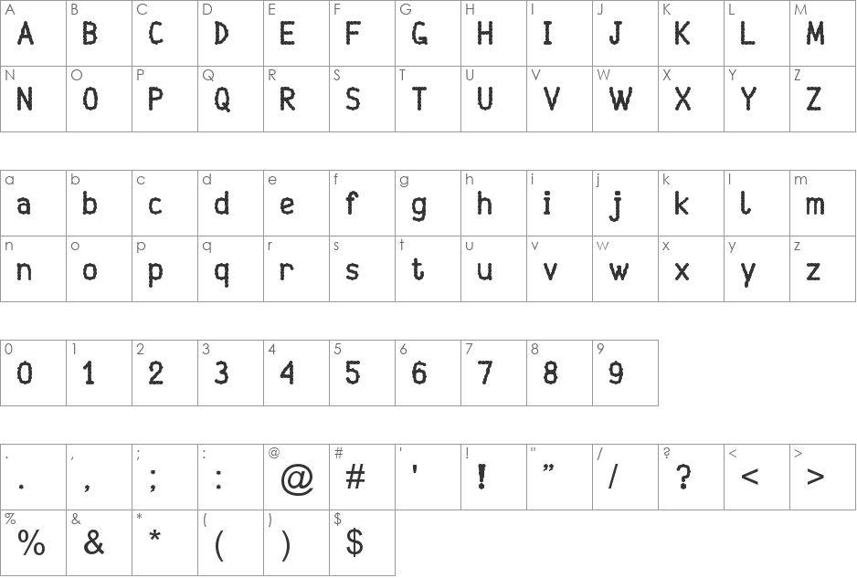 Mayuragifkas222 font character map preview