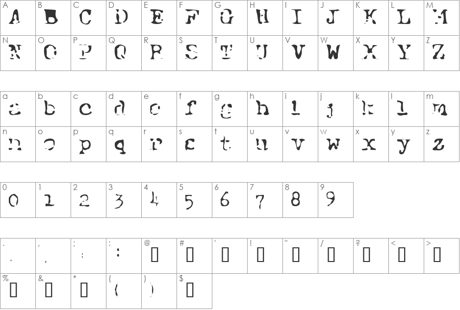 McCoy  Page 13 font character map preview
