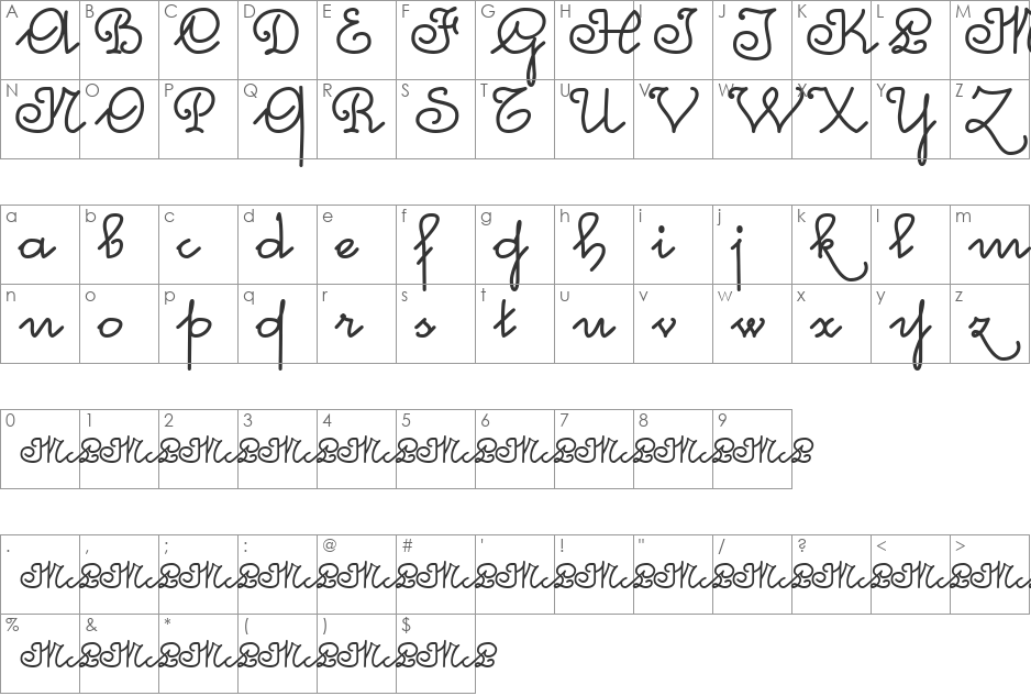 McLeonardo font character map preview