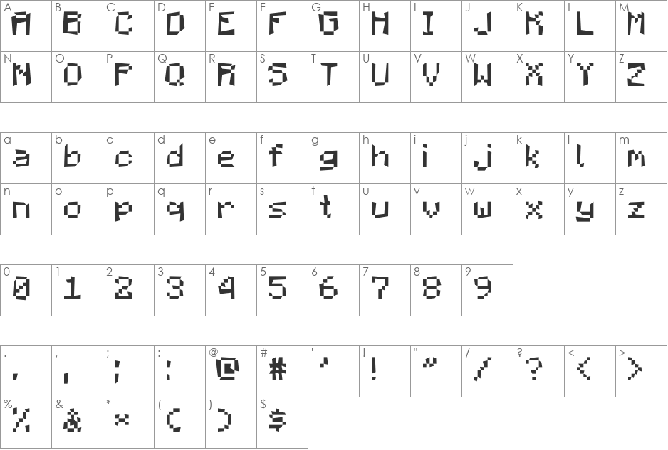 MCPEfont font character map preview
