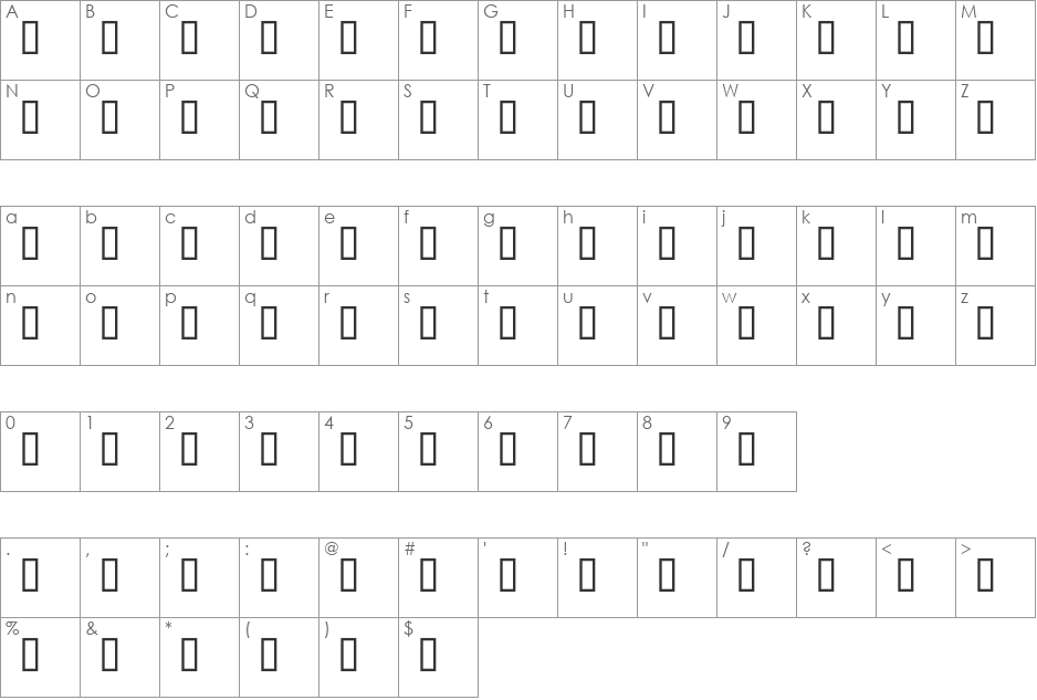 MCS ALMAALIM HIGH BROK OUT font character map preview