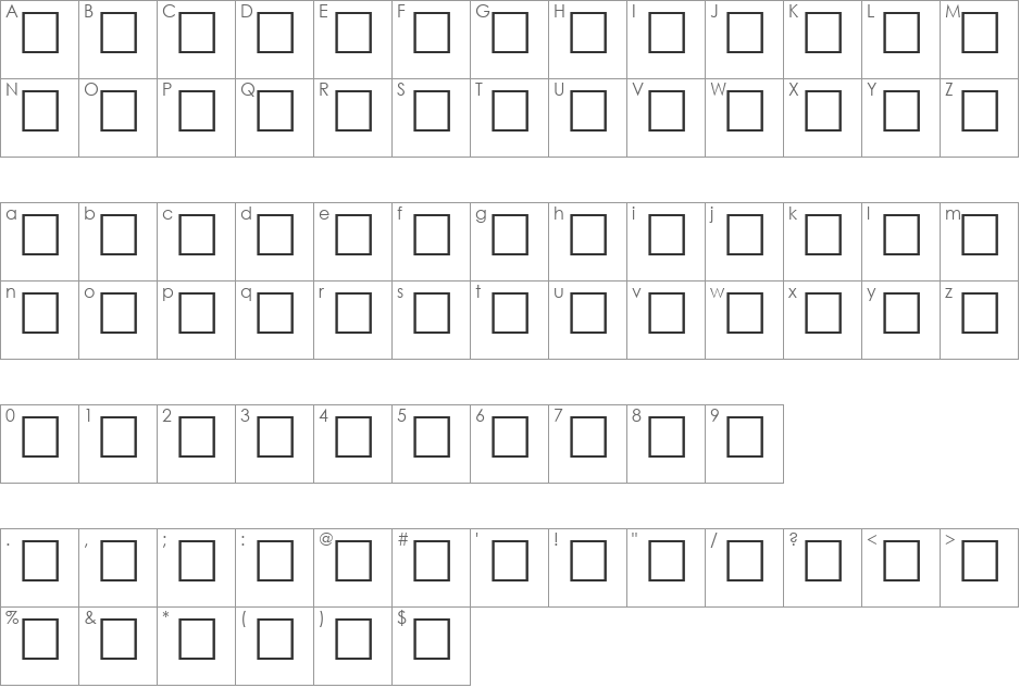 MCS Hor 8 S_I Normal 2000 font character map preview