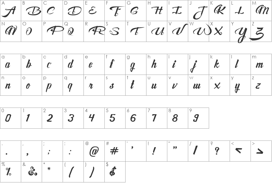 Awesome Font font character map preview