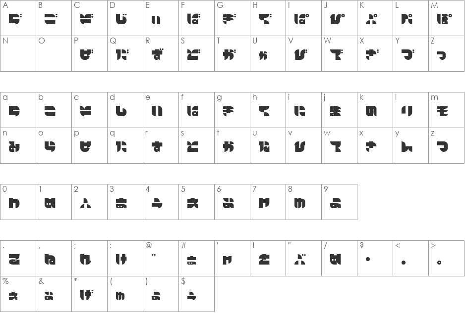 MD Airline HR font character map preview