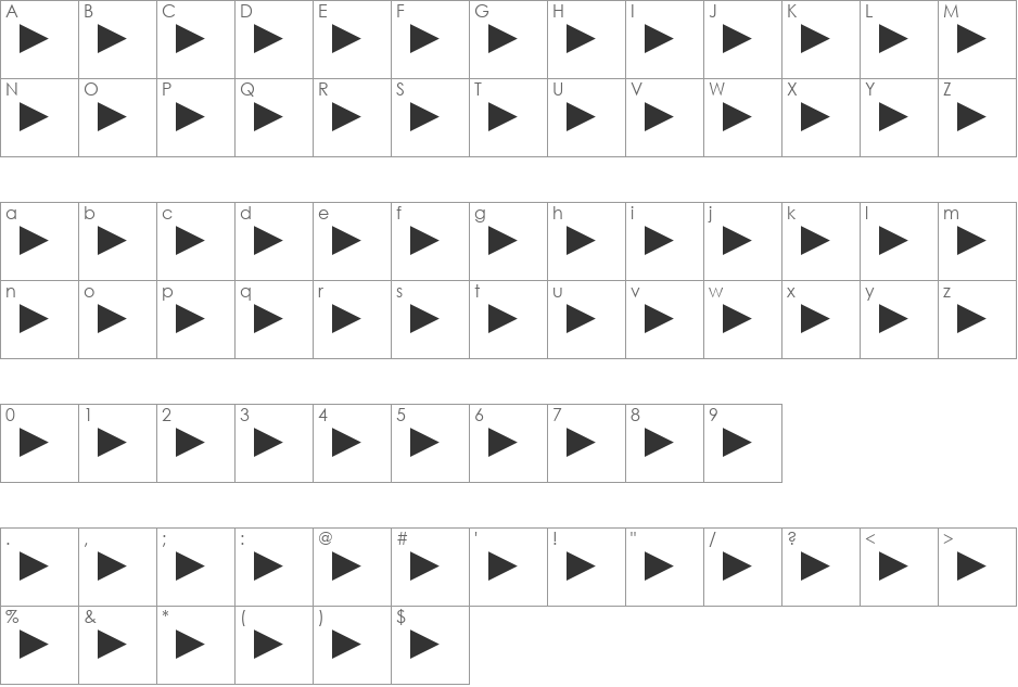 Mediascape OSD Icon font character map preview