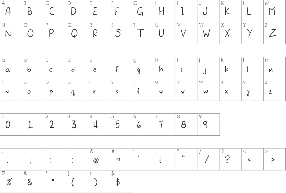 Meet the Submarine font character map preview