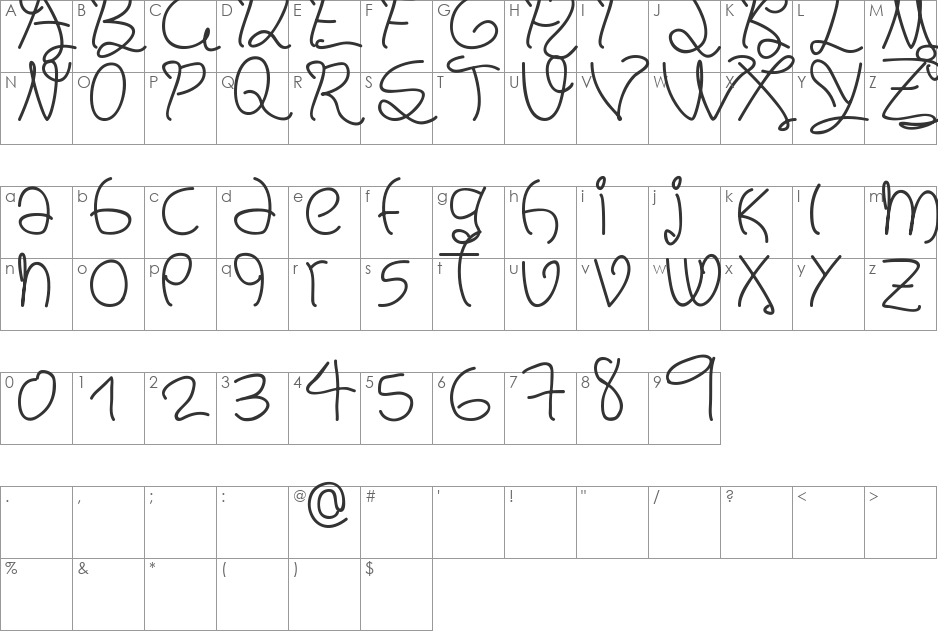 Melinett 2 font character map preview