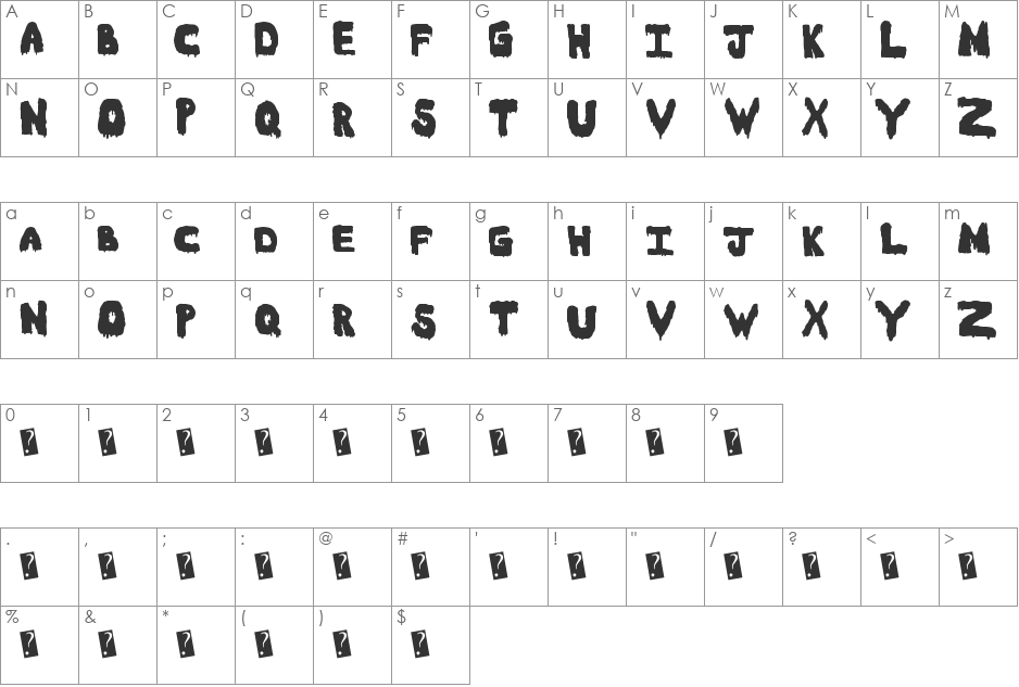 Meltasstic font character map preview