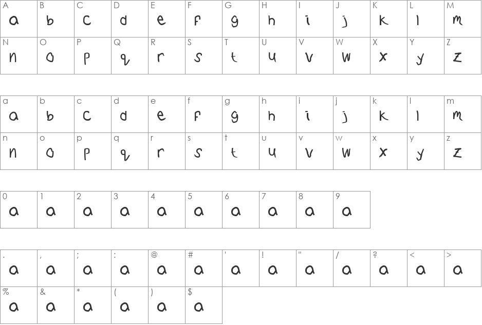 meow font character map preview