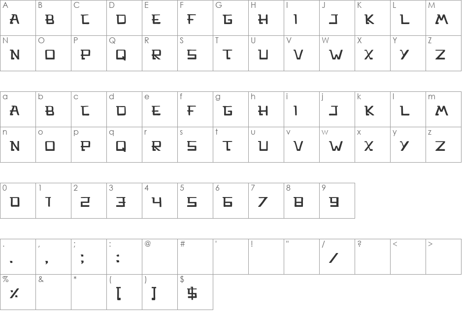 Mercado font character map preview