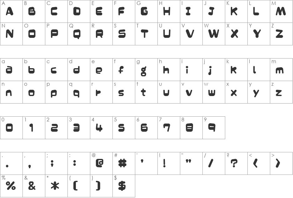 MerumoKt font character map preview