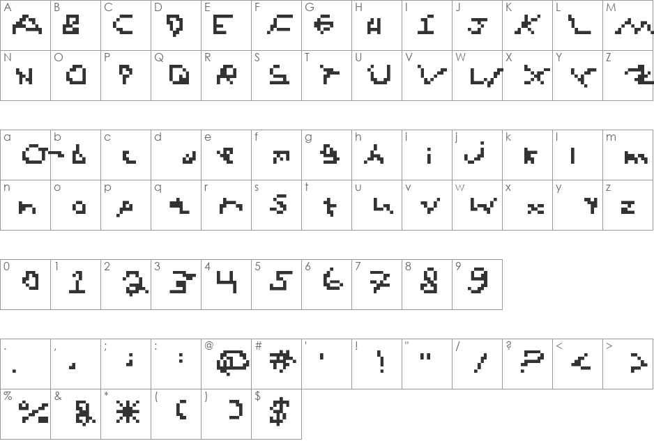 messy writing font character map preview
