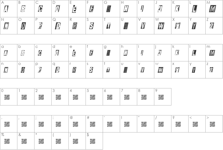 MetalblockUltra font character map preview