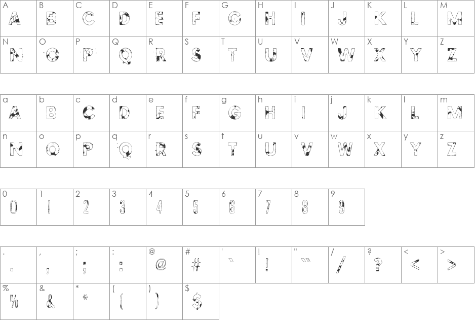 Methods of escape font character map preview
