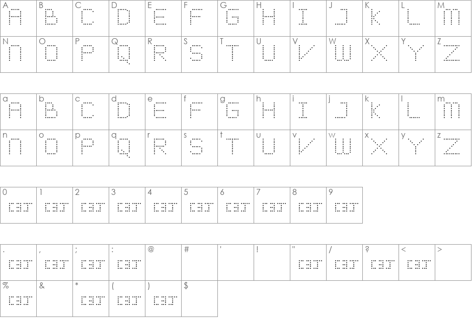 Meticulous Round font character map preview