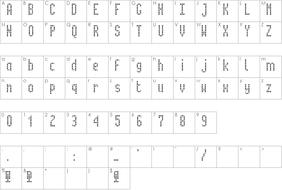 metro font character map preview