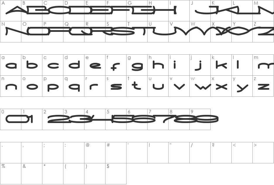 METRO CITY font character map preview