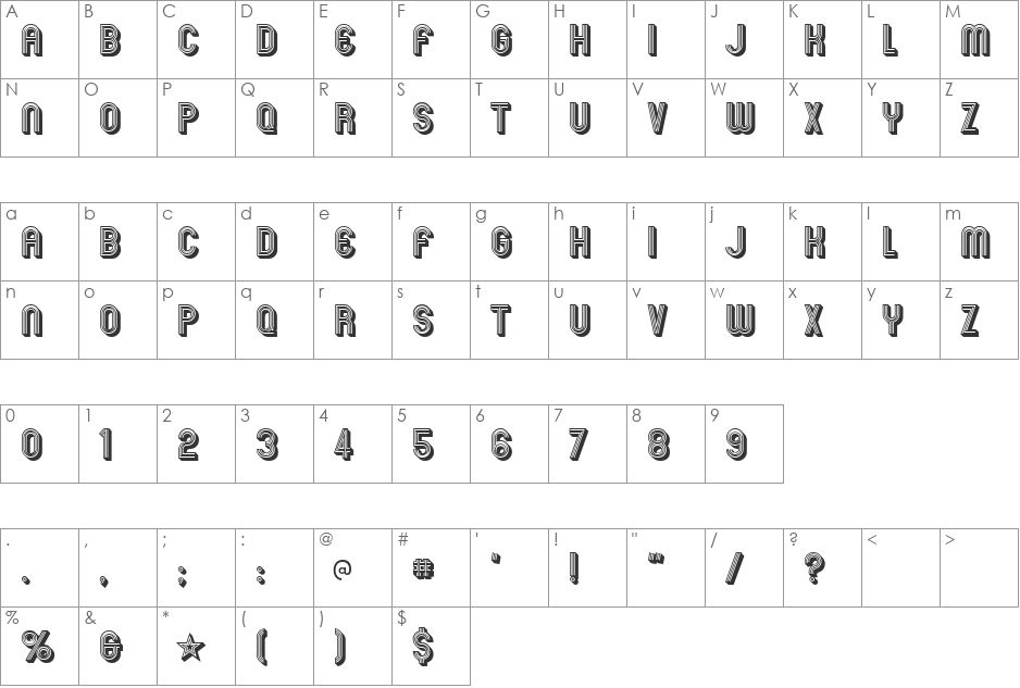 Mexcellent font character map preview