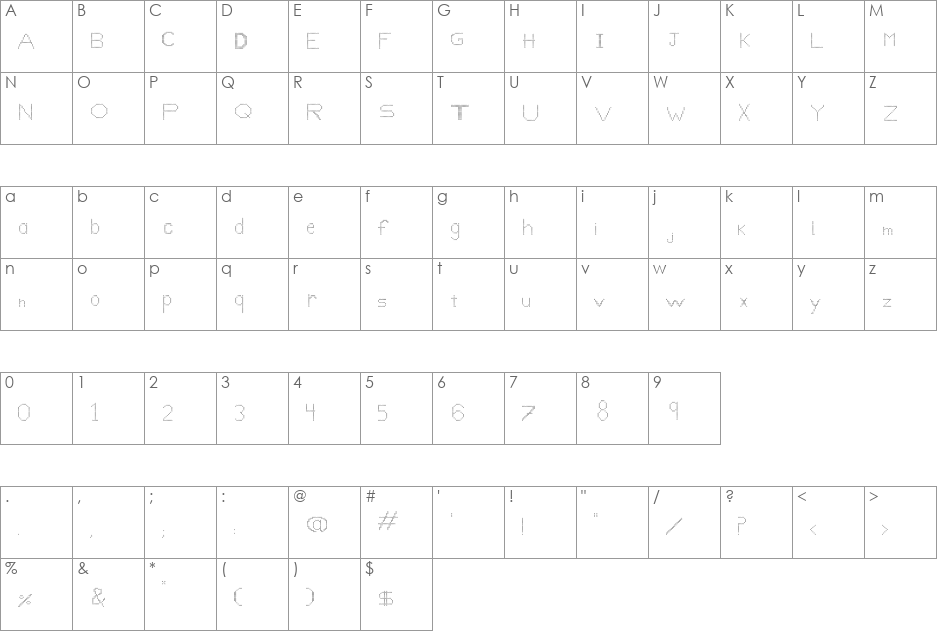 mi letra font character map preview