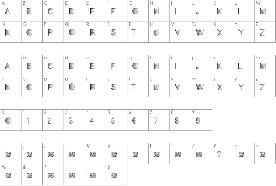 MiamiShades font character map preview